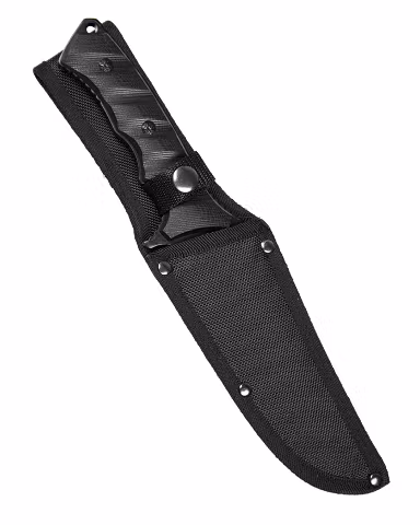 MIL-TEC by STURM BLACK G10 COMBAT KNIFE WITH NYLON SHEATH