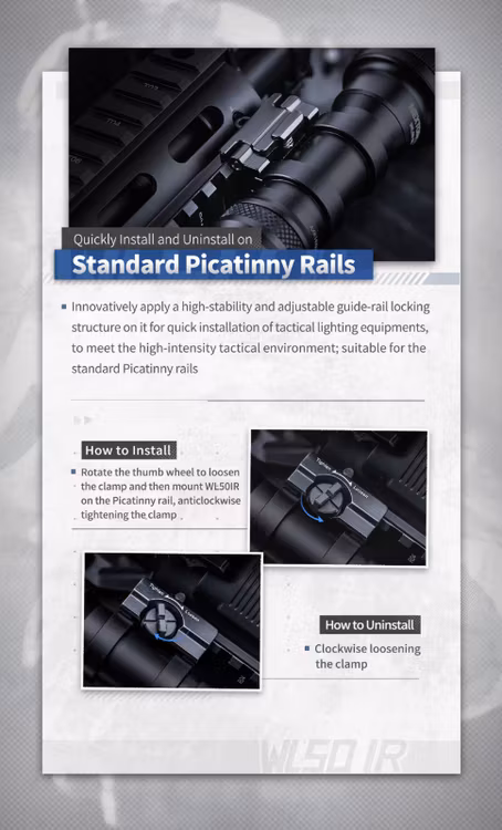 NEXTORCH WL50 IR Weapon Flashlight - Vapenlampa 860LM