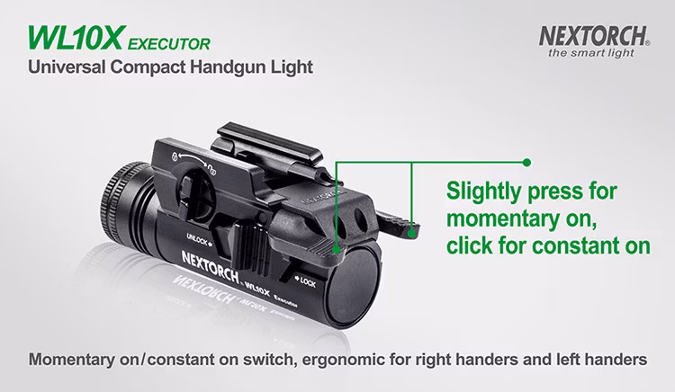 NEXTORCH WL10X Universal Handgun Light - Vapenlampa 230LM