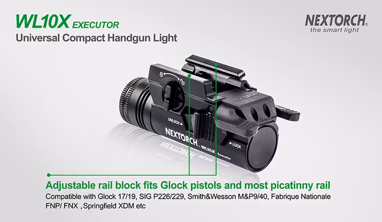 NEXTORCH WL10X Universal Handgun Light - Vapenlampa 230LM