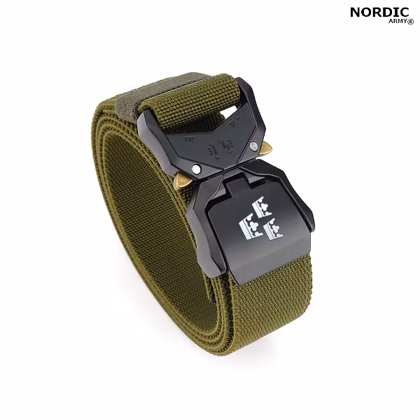 Nordic Army® Tactical Stretchbälte Tre kronor - Grön