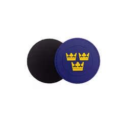 Gummi Märke med Tre Kronor Rund - Blå/Gul