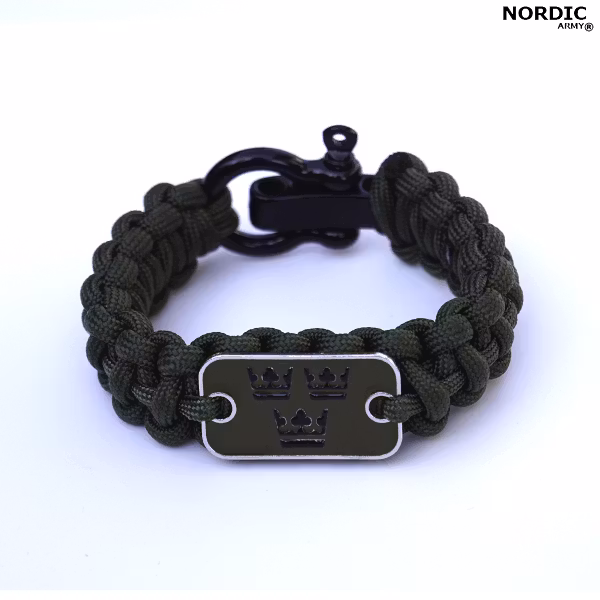 Nordic Army® Royal Crown Paracord armband - Army Green
