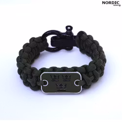 Nordic Army® Royal Crown Paracord armband - Army Green