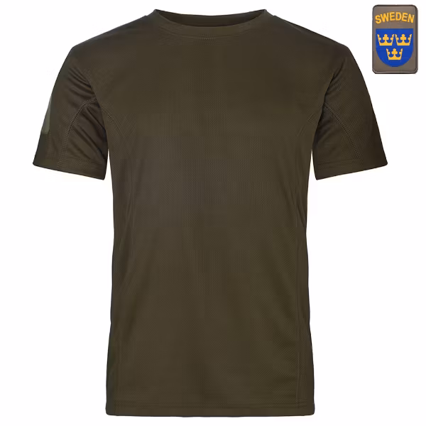 Nordic Army® Quick Dry T-Shirt - Militärgrön - Nationsmärke