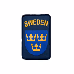 Svensk militär tygmärke med kardborre SWEDEN - Blå
