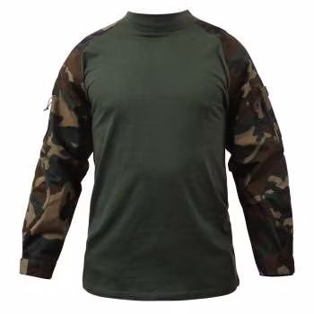 ROTHCO Tactical Airsoft Combat Shirt - Woodland Camo
