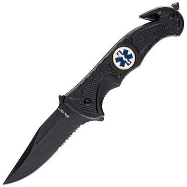 MIL-TEC Rescue Folding Knife - Svart (Räddningskniv)