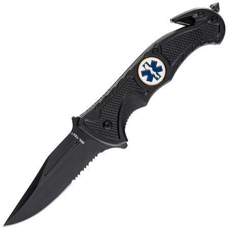 MIL-TEC Rescue Folding Knife - Svart (Räddningskniv)