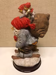 ROLF LIDBERG. Santa skiing with the elves, clay, RBA 811, Olofström