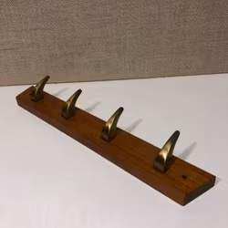 KLÄDHÄNGARE, Teak/Mässing, HAFA Combino serie Sweden.