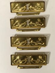 MÖBELHANDTAG 4 st. mässing, Jugend, 1900.