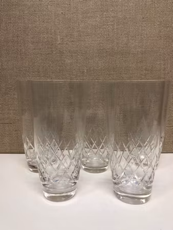 5 glasses of mulled wine crystal, 20th century.