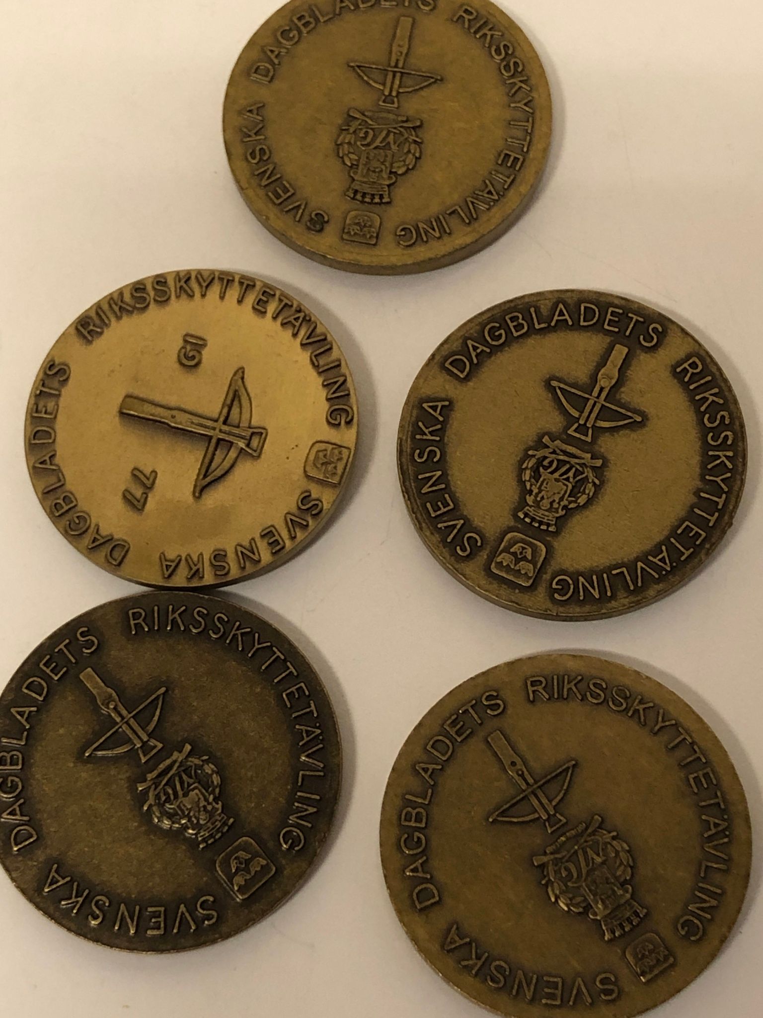 MEDALJER 13 st, metall, Svenska Dagbladets Riksskyttetävling.