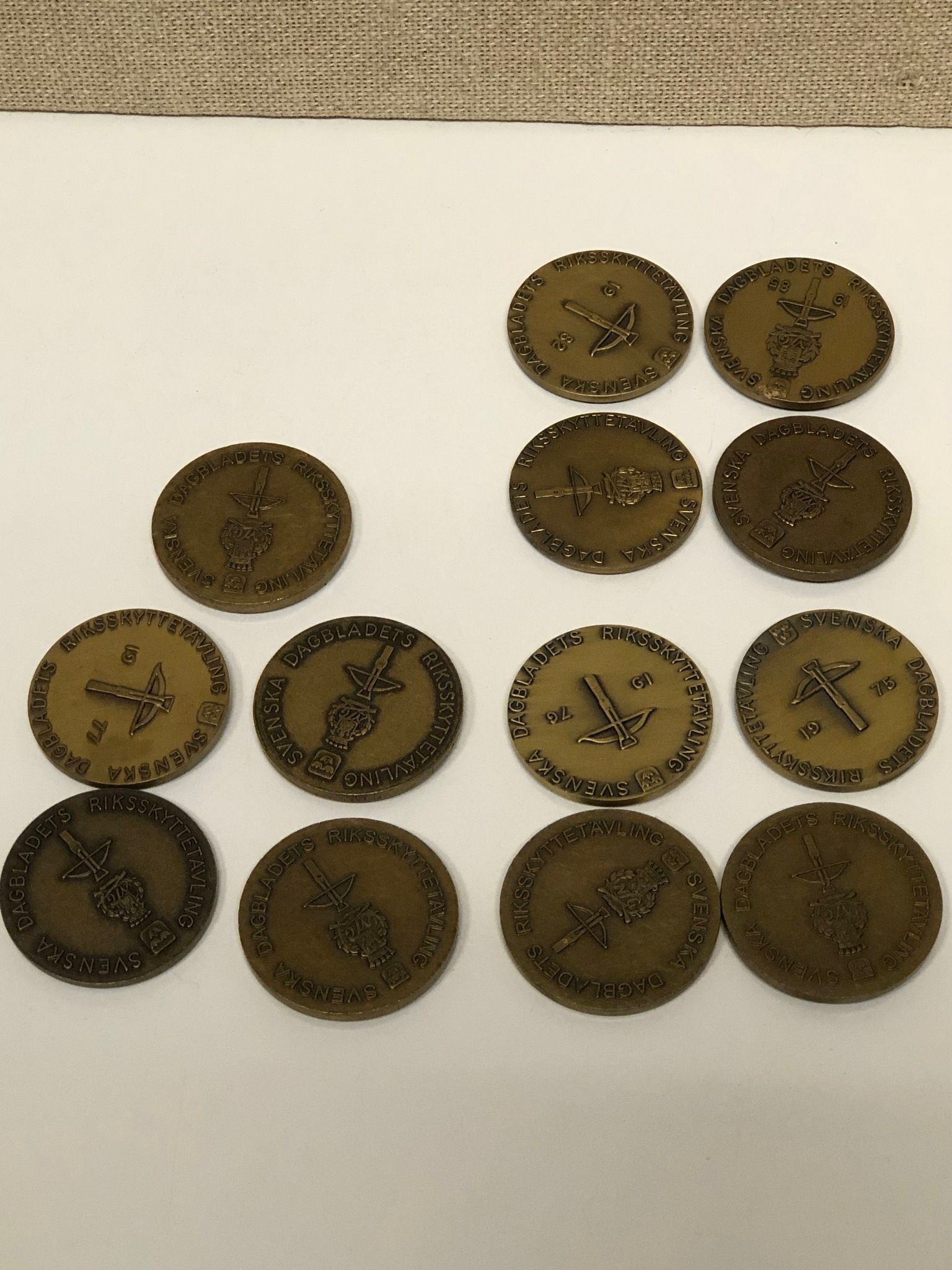 MEDALJER 13 st, metall, Svenska Dagbladets Riksskyttetävling.
