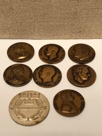 MEDALS, 8 pcs, metal, Skytte ÖS National Propaganda