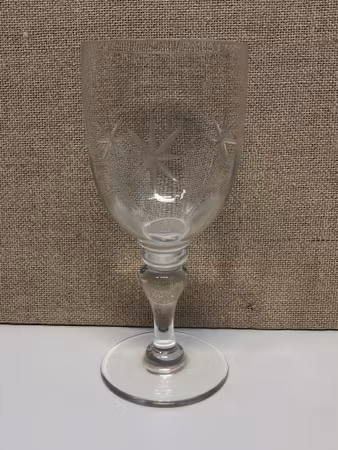 WINE GLASS, cut decor, 18th/19th century.