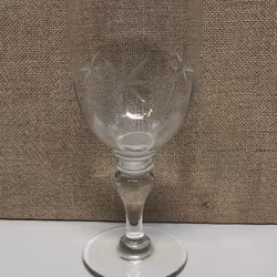 WINE GLASS, cut decor, 18th/19th century.