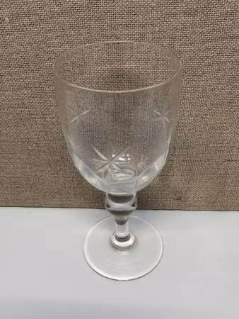 WINE GLASS, cut decor, 18th/19th century.