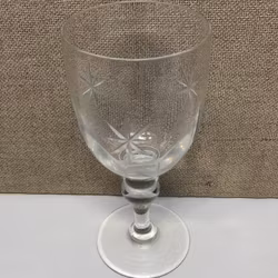 WINE GLASS, cut decor, 18th/19th century.