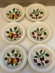 EFTERRÄTTSTALLRIKAR, 6 st. Burgundy Cherry & Devon Peach England.