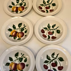 EFTERRÄTTSTALLRIKAR, 6 st. Burgundy Cherry & Devon Peach England.