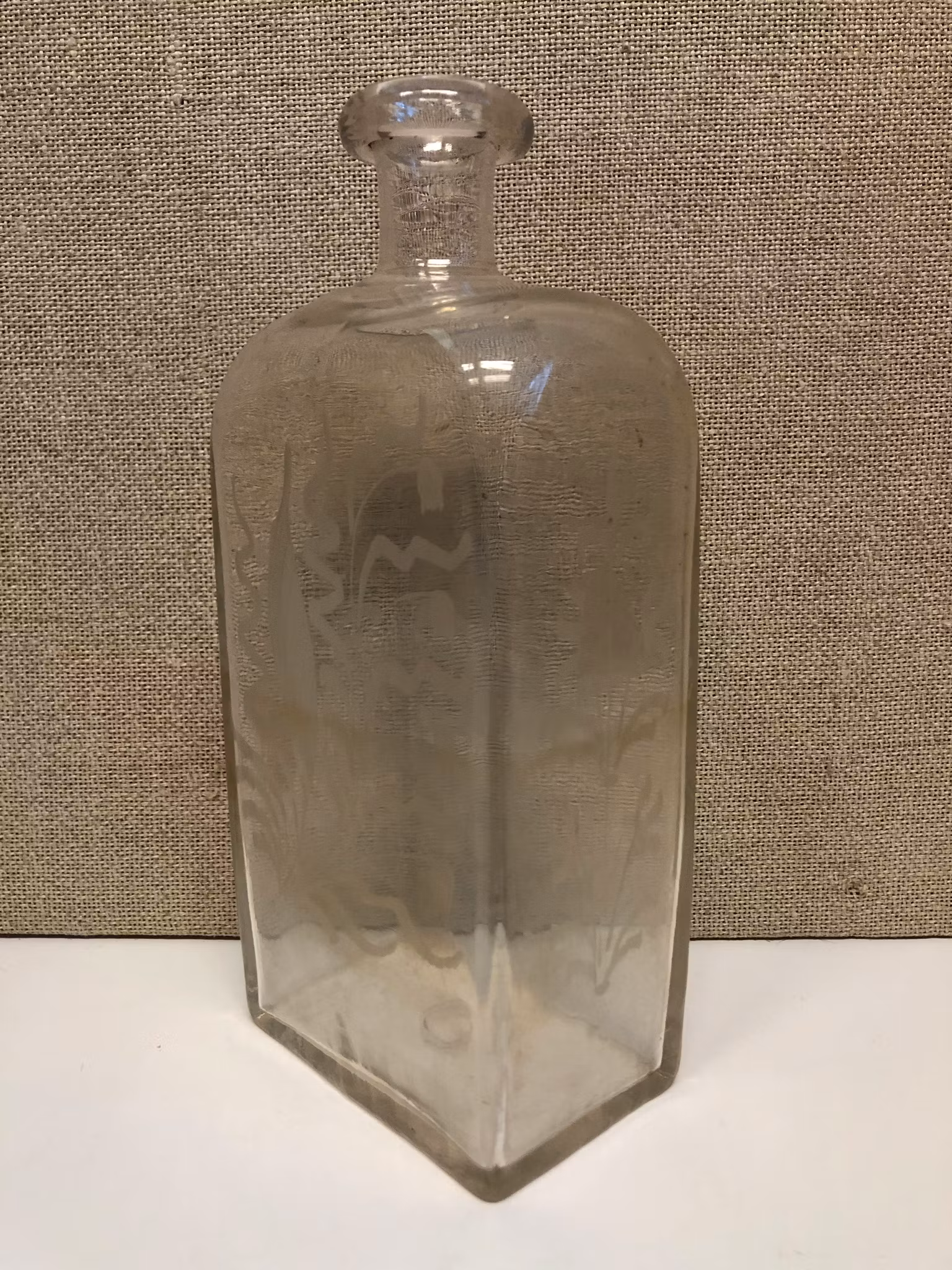 BREW BOTTLE, etched decoration, 19th century
