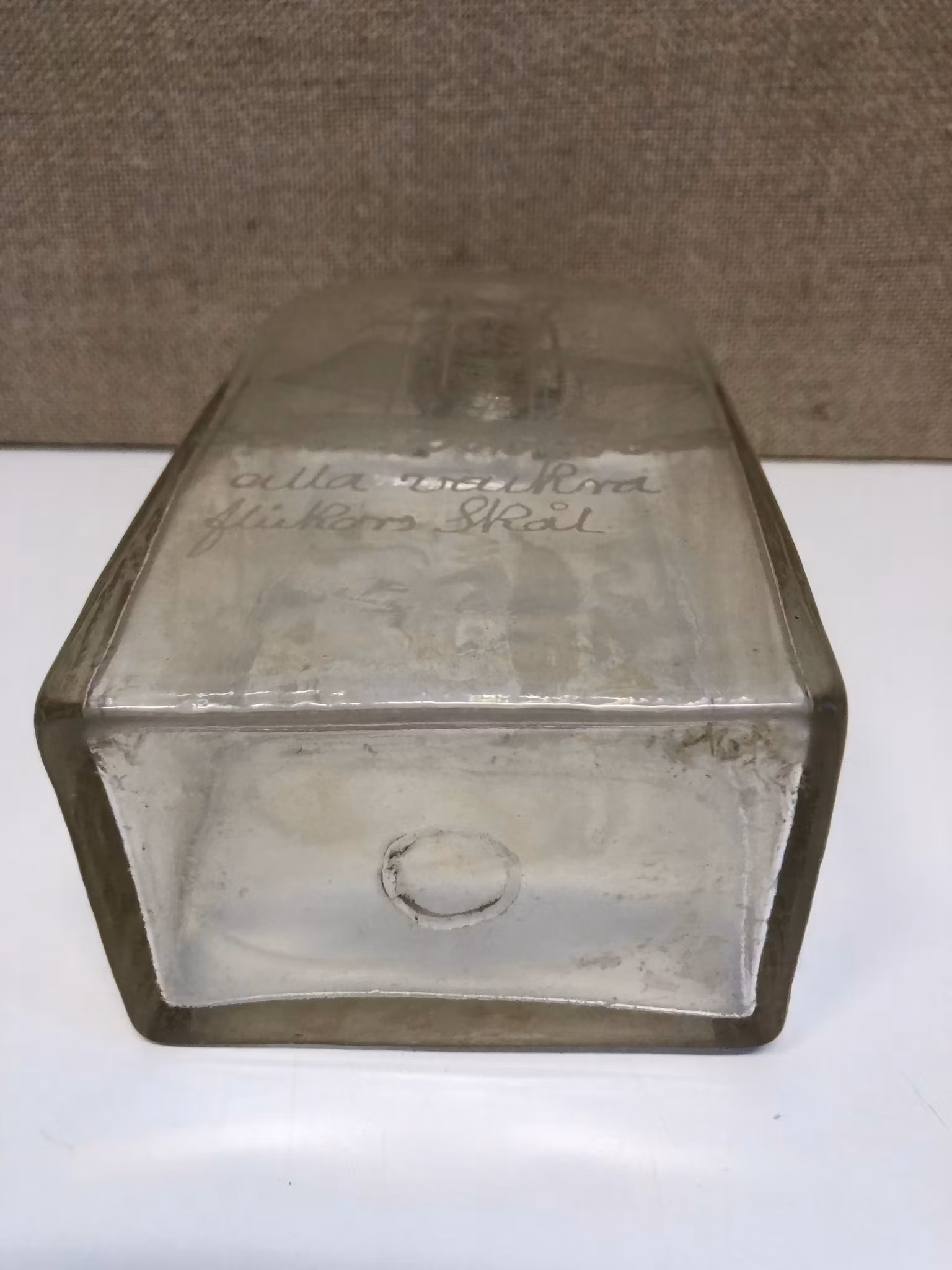 BREW BOTTLE, etched decoration, 19th century