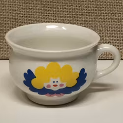 GLÖGG/ PUNCHMUGG, flintgods, "Änglafia" Margareta Hennix, Gustavsberg.