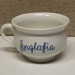 GLÖGG/ PUNCHMUGG, flintgods, "Änglafia" Margareta Hennix, Gustavsberg.