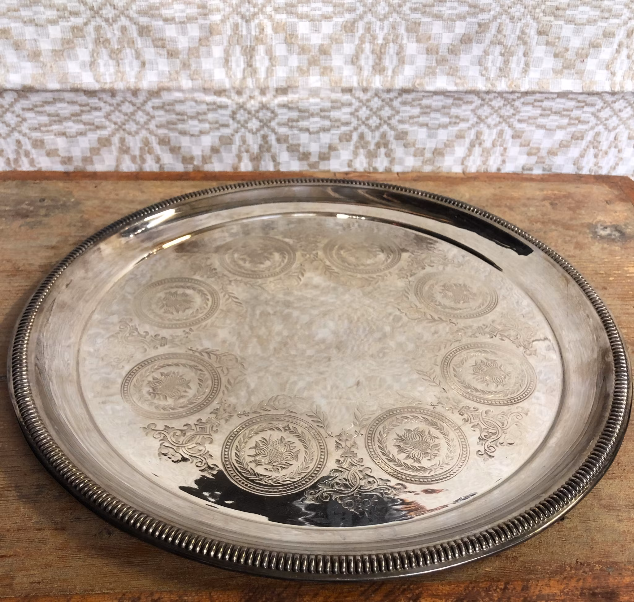 TRAY, nickel silver, 1900s.