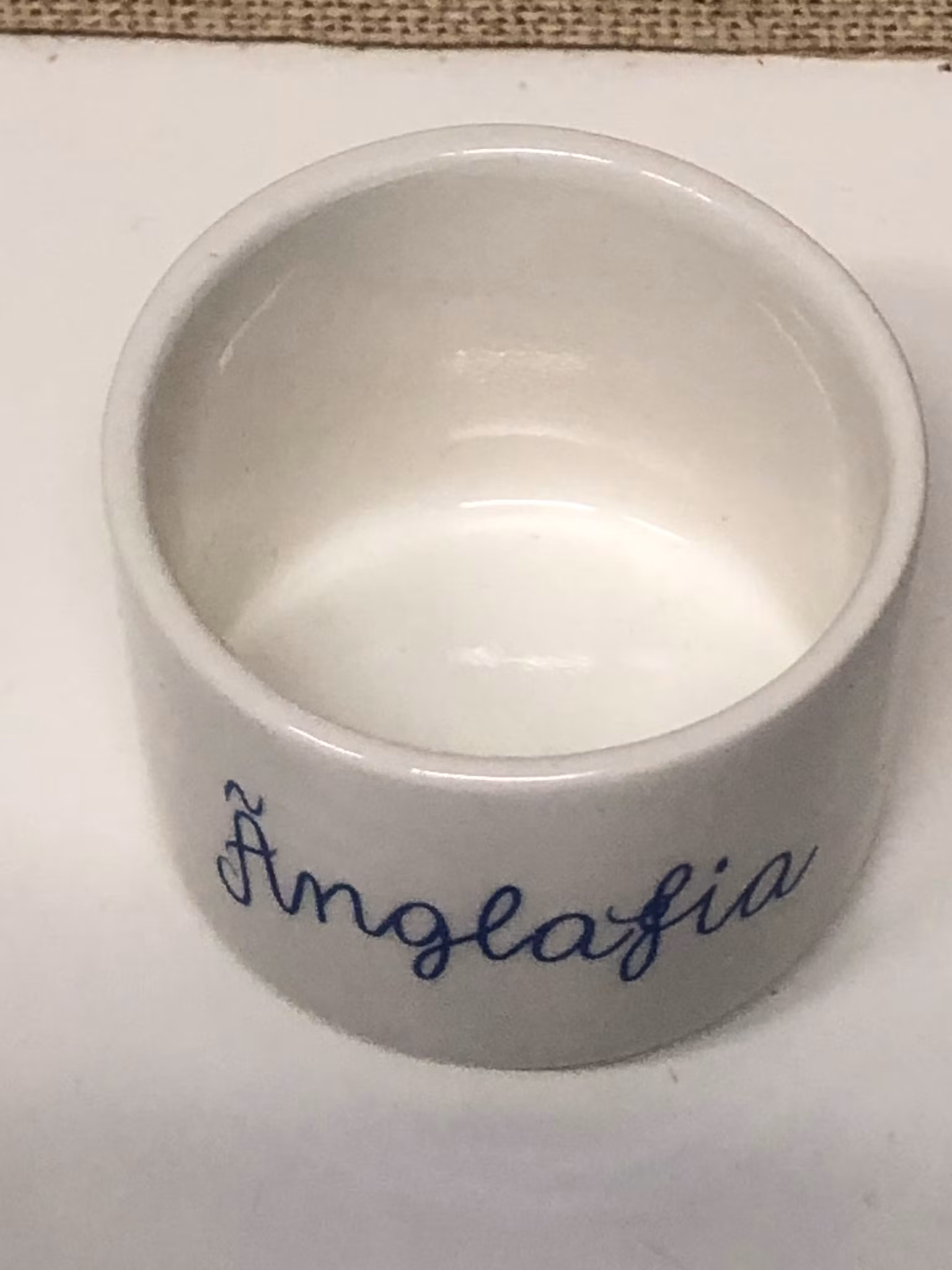 ÄGGKOPP, flintgods, "Änglafia" Margareta Hennix, Gustavsberg.