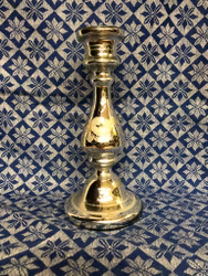 CANDLEHOLDER, glass, "Poor man's silver" 19th century.