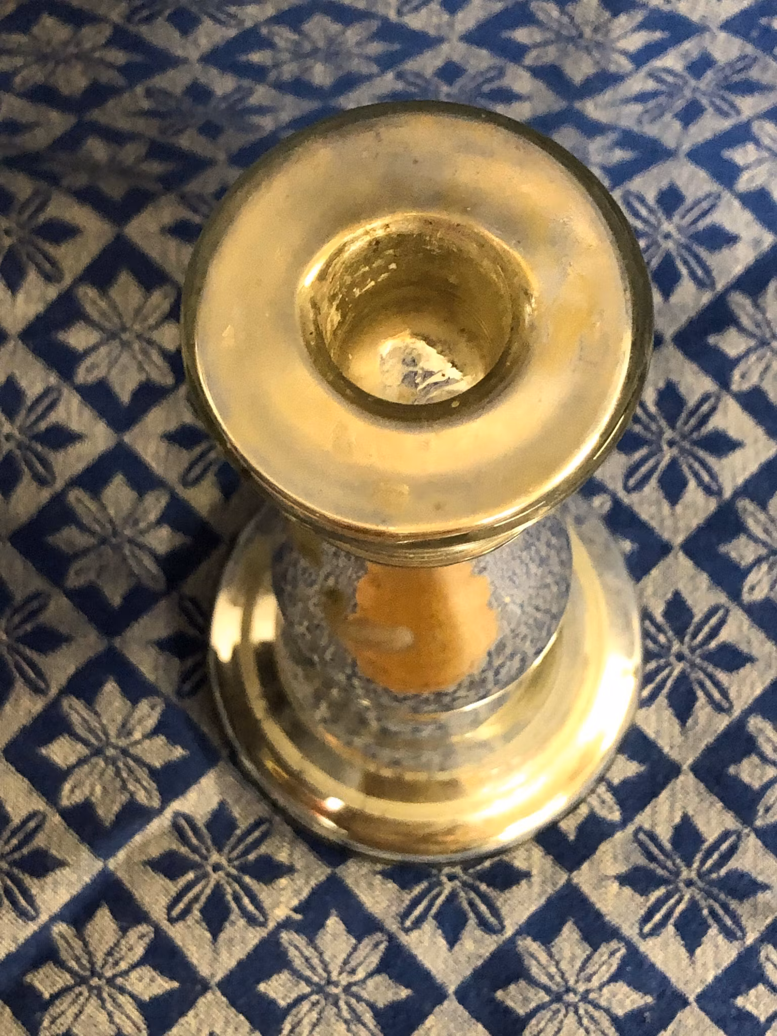LJUSSTAKE, glas, "Fattigmanssilver" 1800-tal.