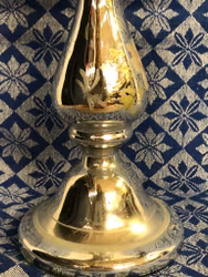 CANDLEHOLDER, glass, "Poor man's silver" 19th century.