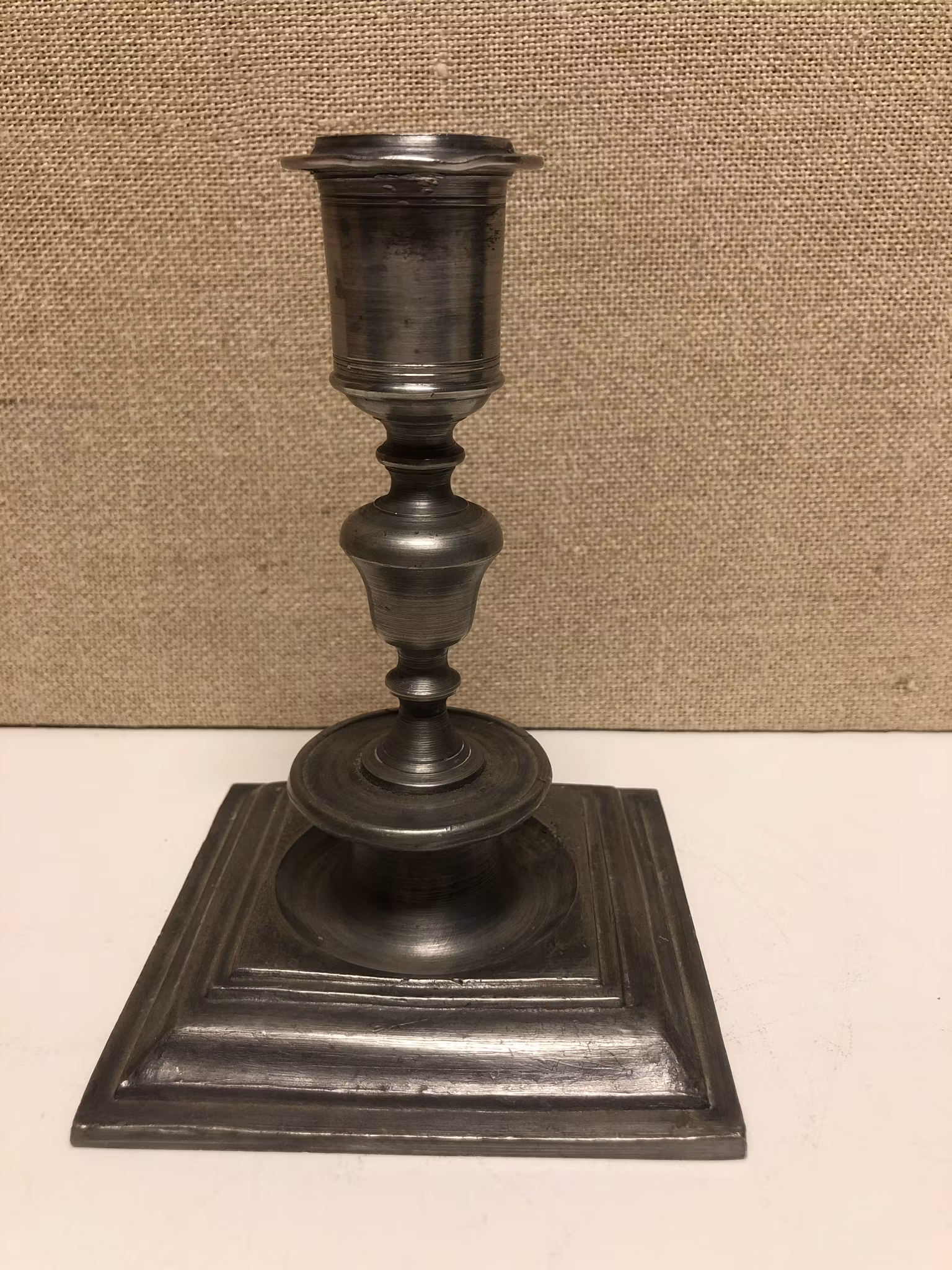 CANDLEHOLDER, tin, baroque style, 20th century.