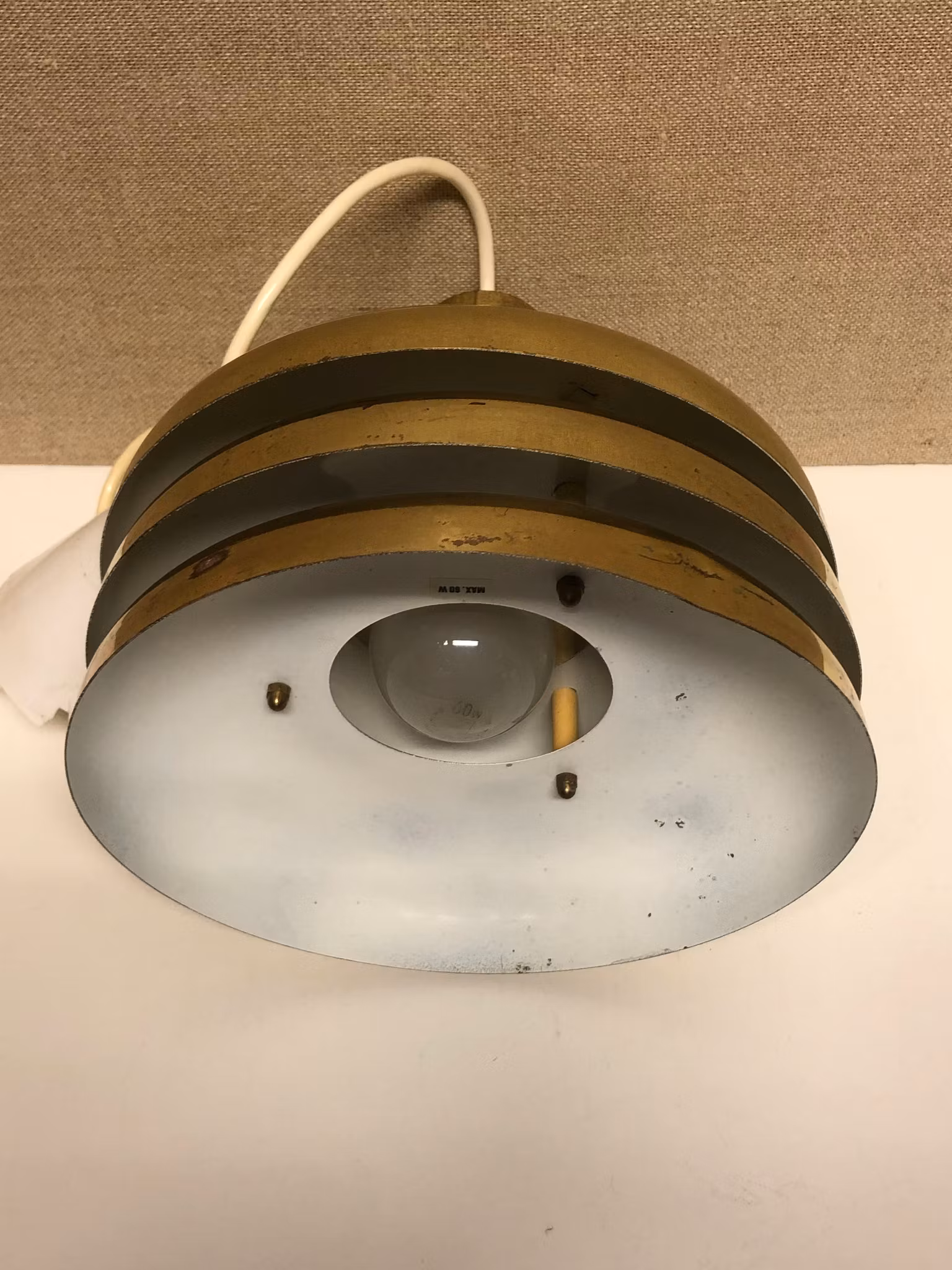TAKLAMPA, mässing, Hans-Agne Jakobsson, modell T724, Markaryd.