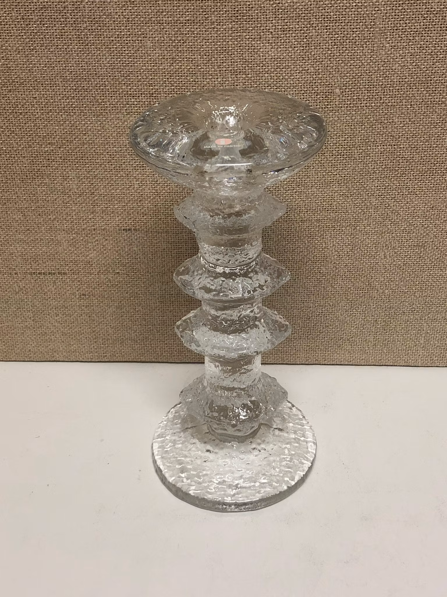 LJUSSTAKE, glas "Festivo" Timo Sarpaneva, Iittala.