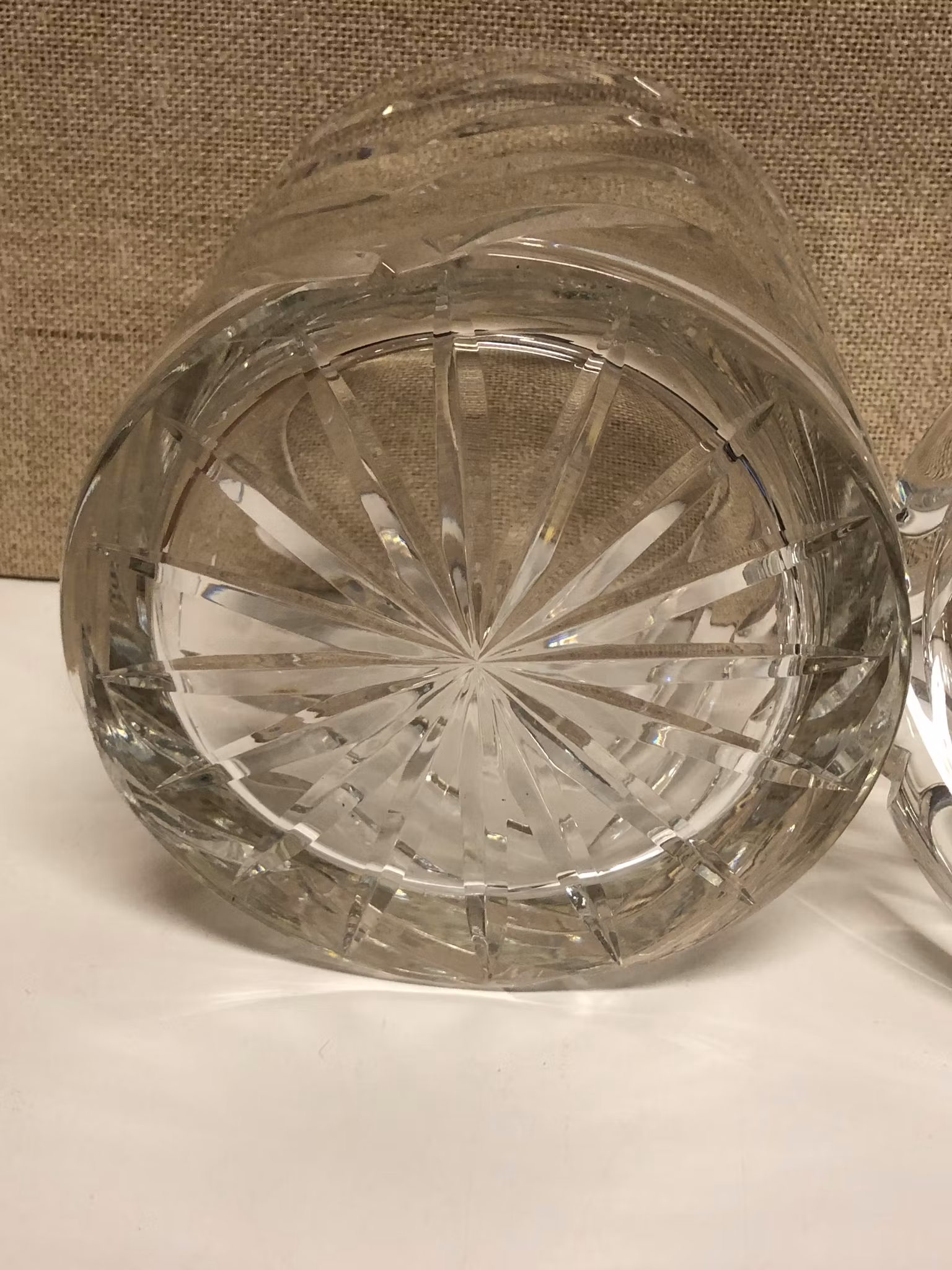 JAR WITH LID, crystal, 1900s.