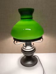 BORDSLAMPA, metall/glas, 1970/80-tal.