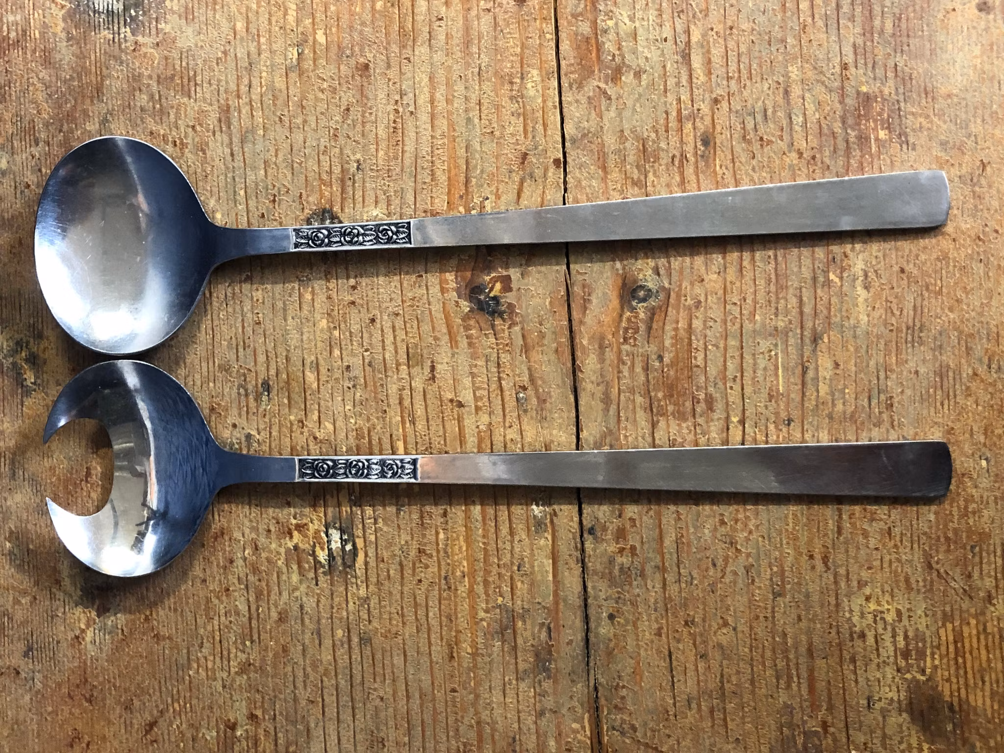 SALAD CUTLERY 2 pieces, "Rosen" Åhléns, 1960s/70s.