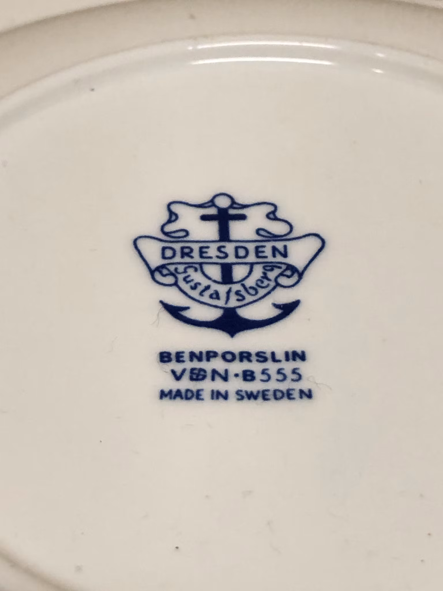TEKOPP MED FAT, benporslin "Dresden" Gustavsberg.