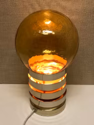 BORDSLAMPA, glas, metall, Fåglavik, 1960/70-tal.