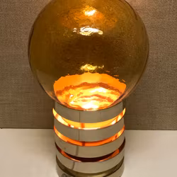 BORDSLAMPA, glas, metall, Fåglavik, 1960/70-tal.