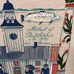VÄGGBONAD, textil, handtryck, Paul Salhlin, Frösö Handtryck AB, 1975.