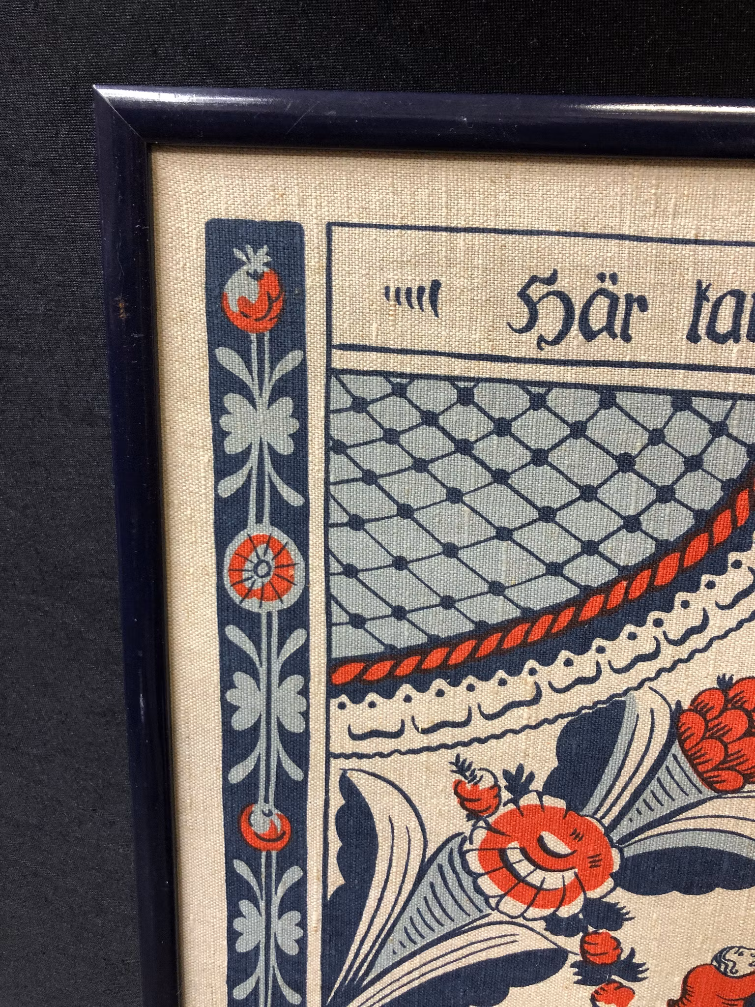 VÄGGBONAD, textil handtryck, ungdomskvaren 1812, efter Juwas Anders Ersson