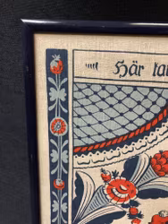 VÄGGBONAD, textil handtryck, ungdomskvaren 1812, efter Juwas Anders Ersson