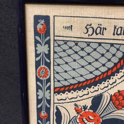VÄGGBONAD, textil handtryck, ungdomskvaren 1812, efter Juwas Anders Ersson
