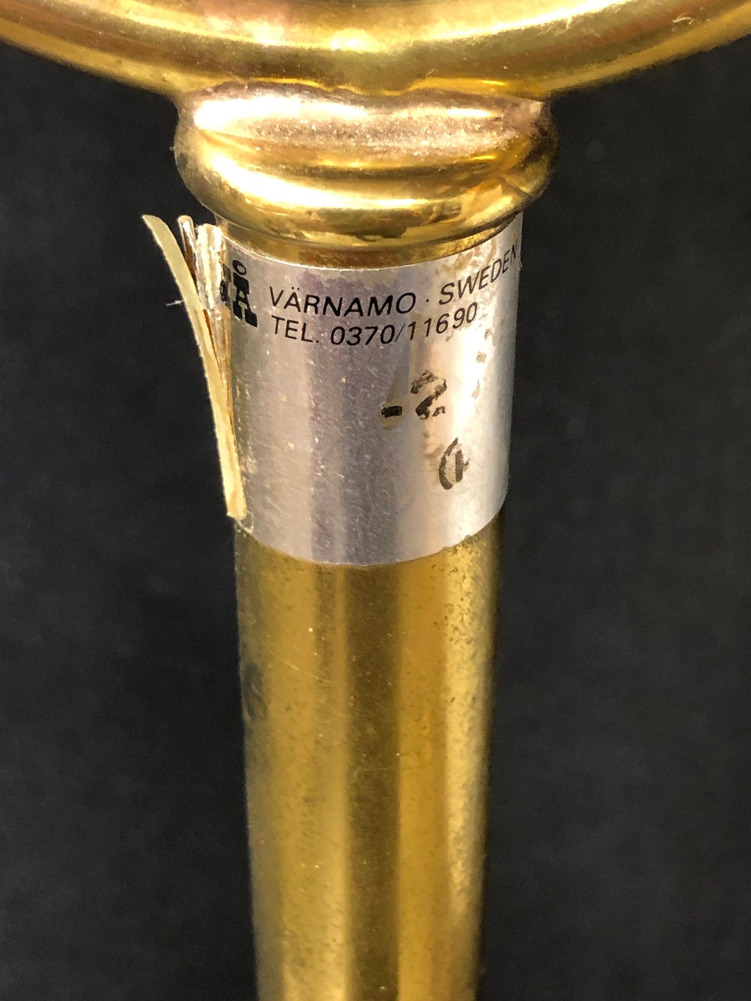 GOLVLAMPA, metall, EWÅ, Värnamo.