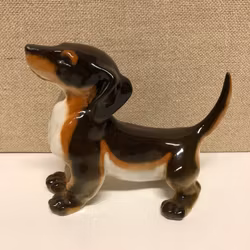 FIGURINE DACHSHUND, porcelain, Made in USSR, 20th century.